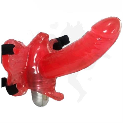 Dildo con arnes y vibrador