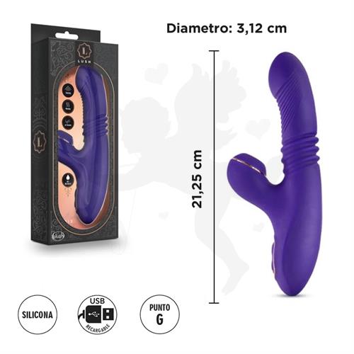 Vibrador estimulador con succionador de clitoris y carga USB
