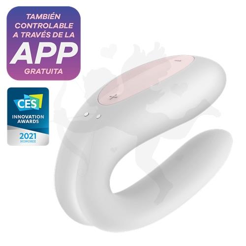 Double Joy White estimulador para parejas con control via APP